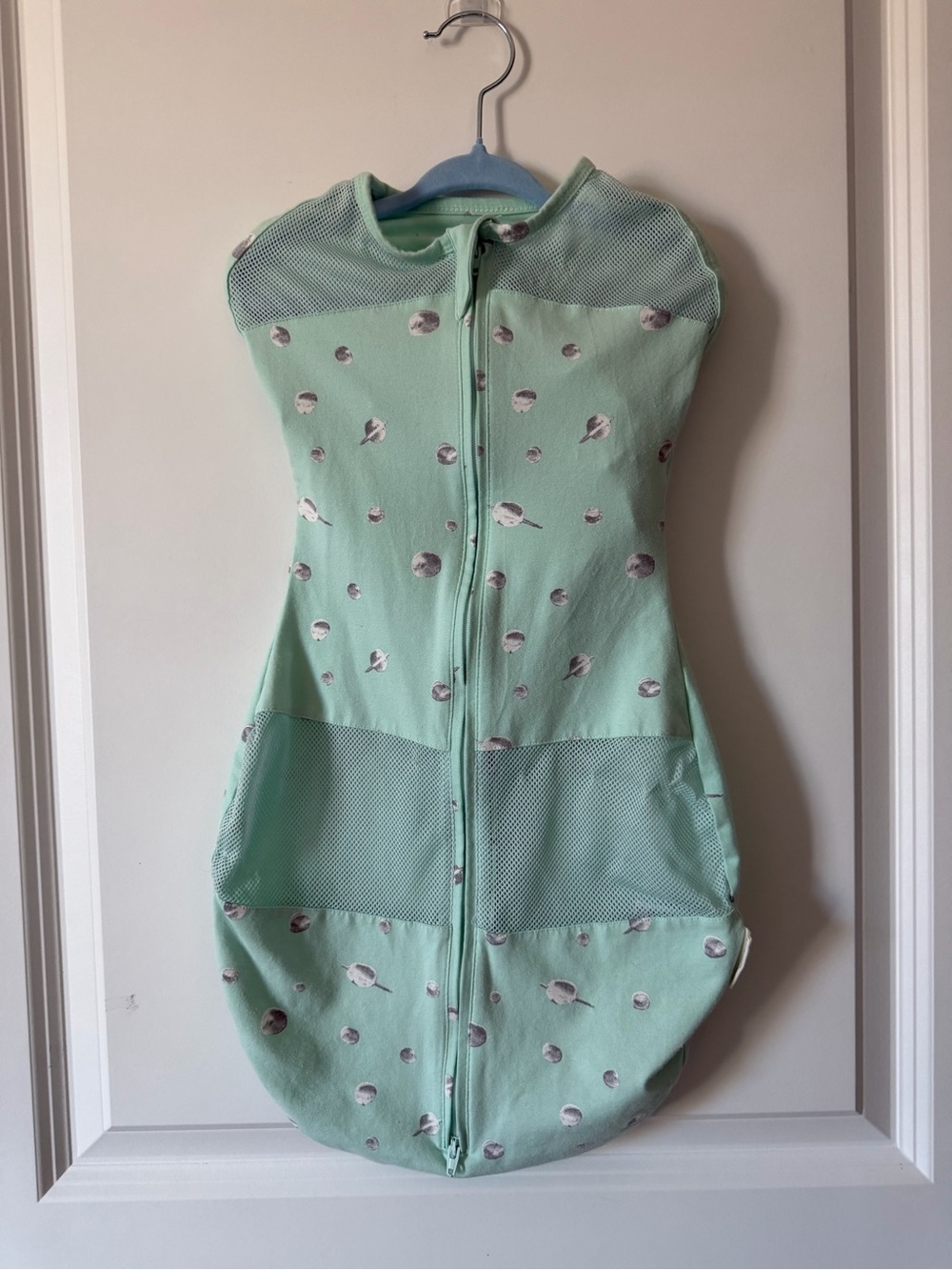 Mint Green Baby Zip Swaddle Bodysuit - Gentle Sleep Sack